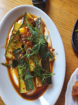 Asian Cucumber Salat at Veganika in Ljubljana