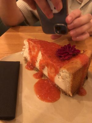 Strawberry cheesecake   at Veganika in Ljubljana