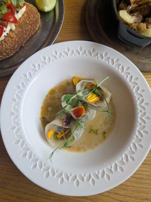 gyoza. the sauce is exceptional at Veganika in Ljubljana