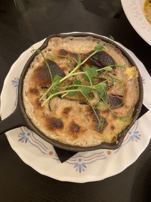 polenta with mushrooms  at Veganika in Ljubljana
