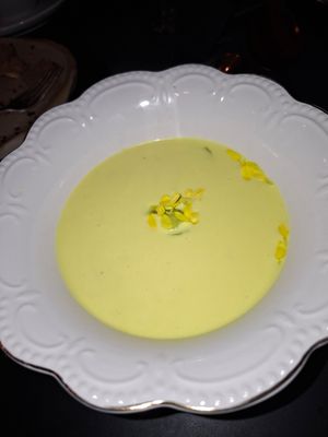 Lemon soup at Veganika in Ljubljana