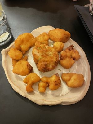 Deep fried cauliflower (Cvetka)  at Veganika in Ljubljana