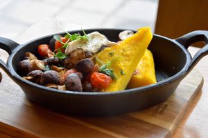 Baked polenta  at Veganika in Ljubljana