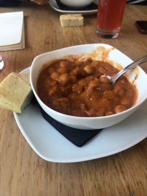 Morrocco style chickpea soup at Veganika in Ljubljana