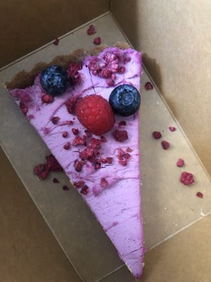 raspberry pie at Veganika in Ljubljana