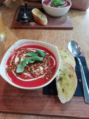 Gazpacho at Veganika in Ljubljana