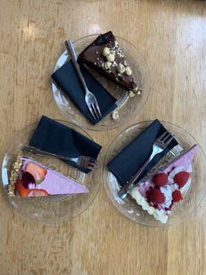 Chocolate, strawberry and raspberry cake  at Veganika in Ljubljana