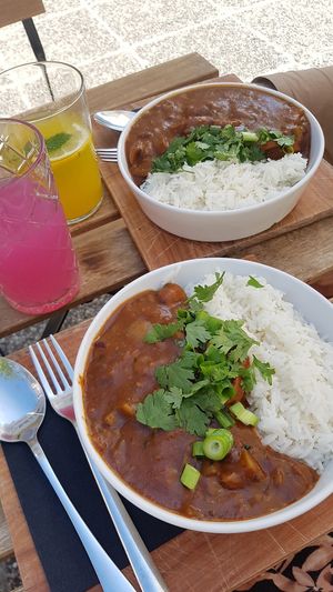 Vegan gumba (daily dish) at Veganika in Ljubljana