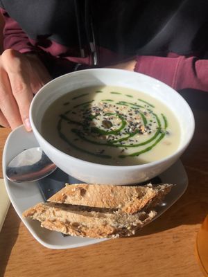 celery soup  at Veganika in Ljubljana