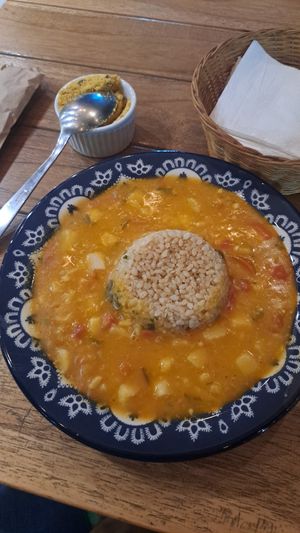 Godó de palmito, arroz integral,  e farofa.  37 reais at Tita Bistro in Rio De Janeiro
