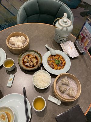 Our selection of dishes - recommend the wild mushroom dumplings. at Pure Veggie House 心齋 - Xīn Zhāi in Taipei