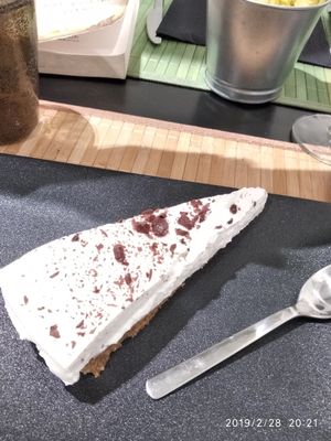 Coconut cheesecake at Demetra in Milan