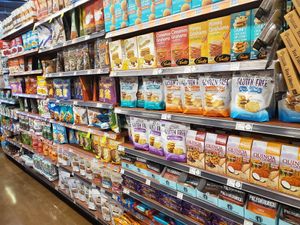 Large Raw and vegan products section at Whole Foods Market in Venice