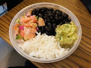 Beans and rice  at Hive in Bloomington