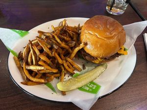 Leo's stack burger at Leopold's Tavern in Calgary