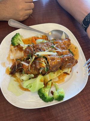 Vegan duck  at Garden Fresh in Mountain View
