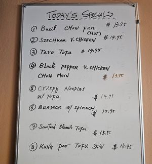 Today's specials at Garden Fresh in Mountain View