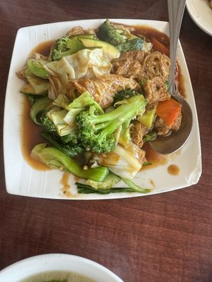 Tofu skins and vegetables  at Garden Fresh in Mountain View