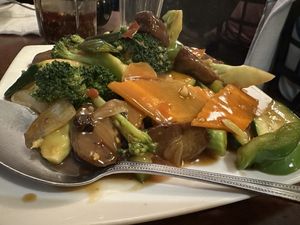 Vegan ribs (mushroom based)  at Garden Fresh in Mountain View