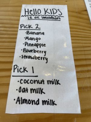 Kids smoothie   at Hello Juice in St Louis