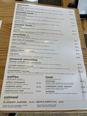 Menu March 2022  at Hello Juice in St Louis