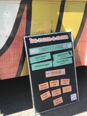 Today’s flavors! Hard to choose which to pick! Great sizes for the price too  at Ba-Nom-a-Nom in Denver