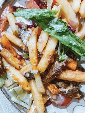 Donner fries at Vegan Munch in Birmingham