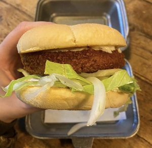 Vegan chicken burger   at Vegan Munch in Birmingham