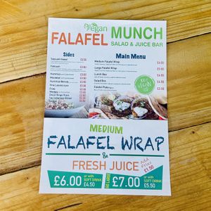 Menu Food  at Vegan Munch in Birmingham