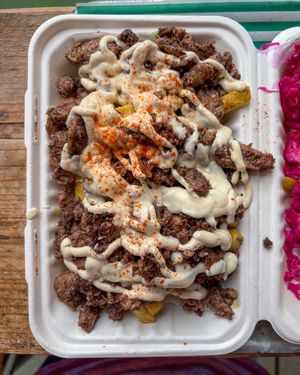 Lamb Shawarma Fries  at Vegan Munch in Birmingham