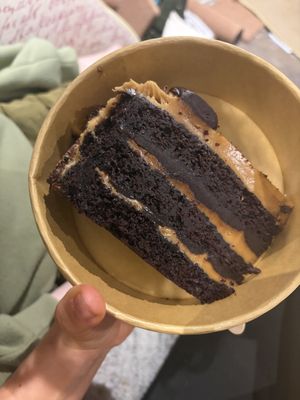 Chocolate caramel cake 10/10  at Vegan Munch in Birmingham