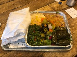 Mezze with flatbread. Superb.  at Vegan Munch in Birmingham