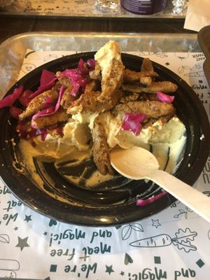 Hummus shawarma with picked cabbage (I think!) at Vegan Munch in Birmingham