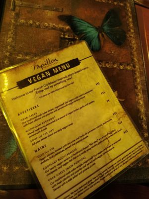 Menu at Papillon in Palm Beach