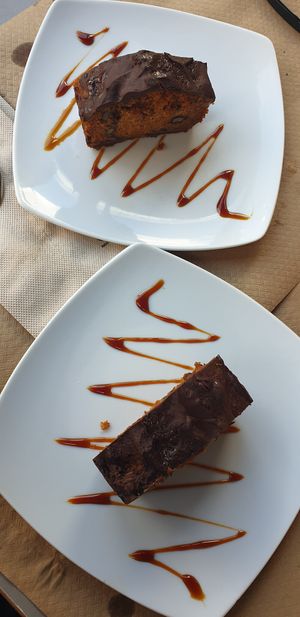 Vegan dessert. Fresh tasting with chocolate pieces and other nice flavours at La Terraza del Girasol in Murcia