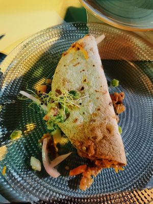 Vegan tacos! at La Terraza del Girasol in Murcia