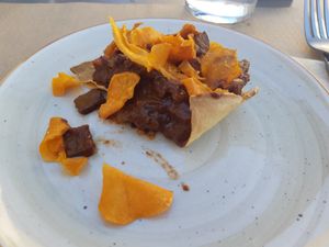 Menu of the day / 2 / mole taco at La Terraza del Girasol in Murcia