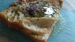 Delicia de sobrasada con cremoso de anacardos at La Terraza del Girasol in Murcia