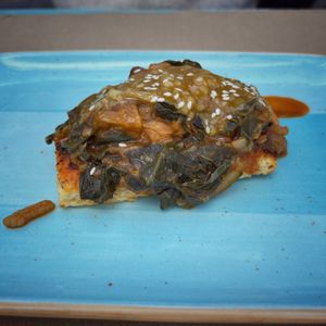 Vegetable tostada at La Terraza del Girasol in Murcia