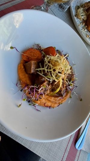 Estofado de seitan #Veganuary at La Terraza del Girasol in Murcia