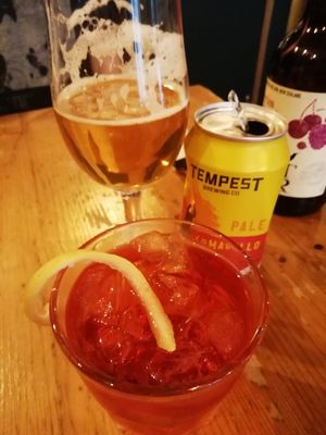 Cocktail and beer at Stereo in Glasgow