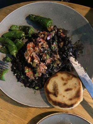 Black rice with arepa #Veganuary at Stereo in Glasgow