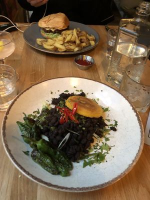 Burger and African inspired main course   at Stereo in Glasgow