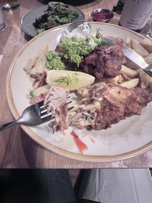 Banana blossom used as mock fish—incredibly   at Stereo in Glasgow