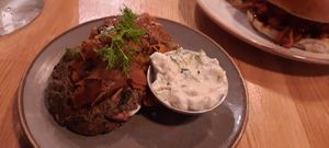 Fish cake at Stereo in Glasgow