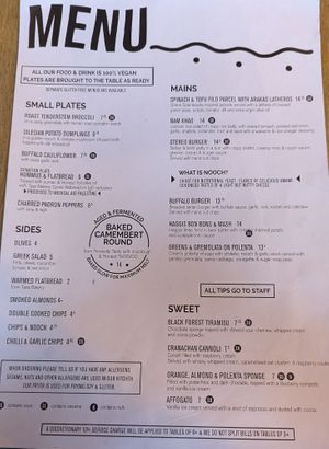 Menu July 2024 at Stereo in Glasgow