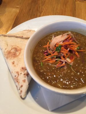 Brown lentil Dahl and flatbread  at Stereo in Glasgow