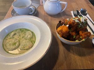 Potato dumplings and cauliflower bites   at Stereo in Glasgow