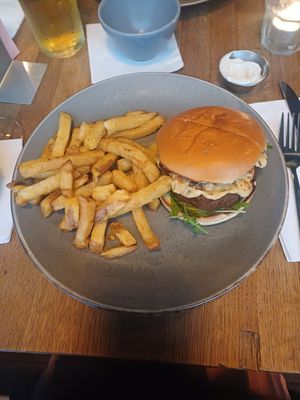 Stereo burger with chips at Stereo in Glasgow