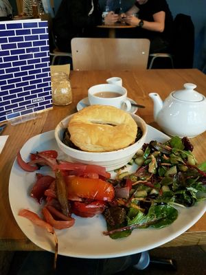 'pie' with roasted vegetables at Stereo in Glasgow